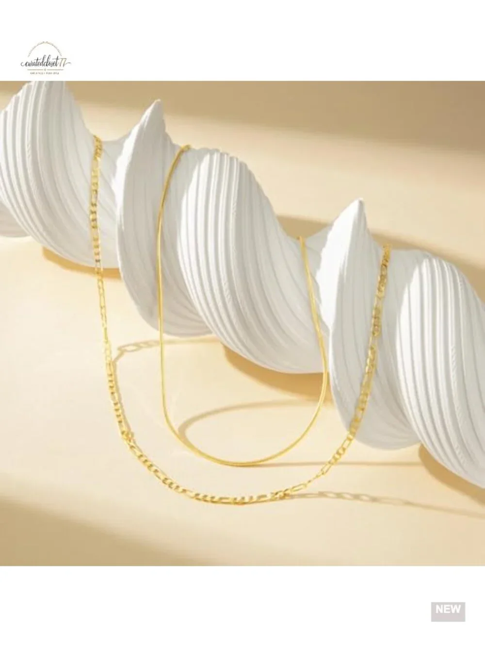 Layered Gold Plated Necklace Set - 2 Stackable Dainty Chains